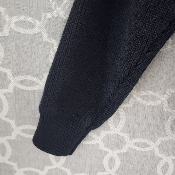 Vintage Deerskin Trading Post Leather Wool Mock neck Knit Sweater Men's L - Picture 4 of 10